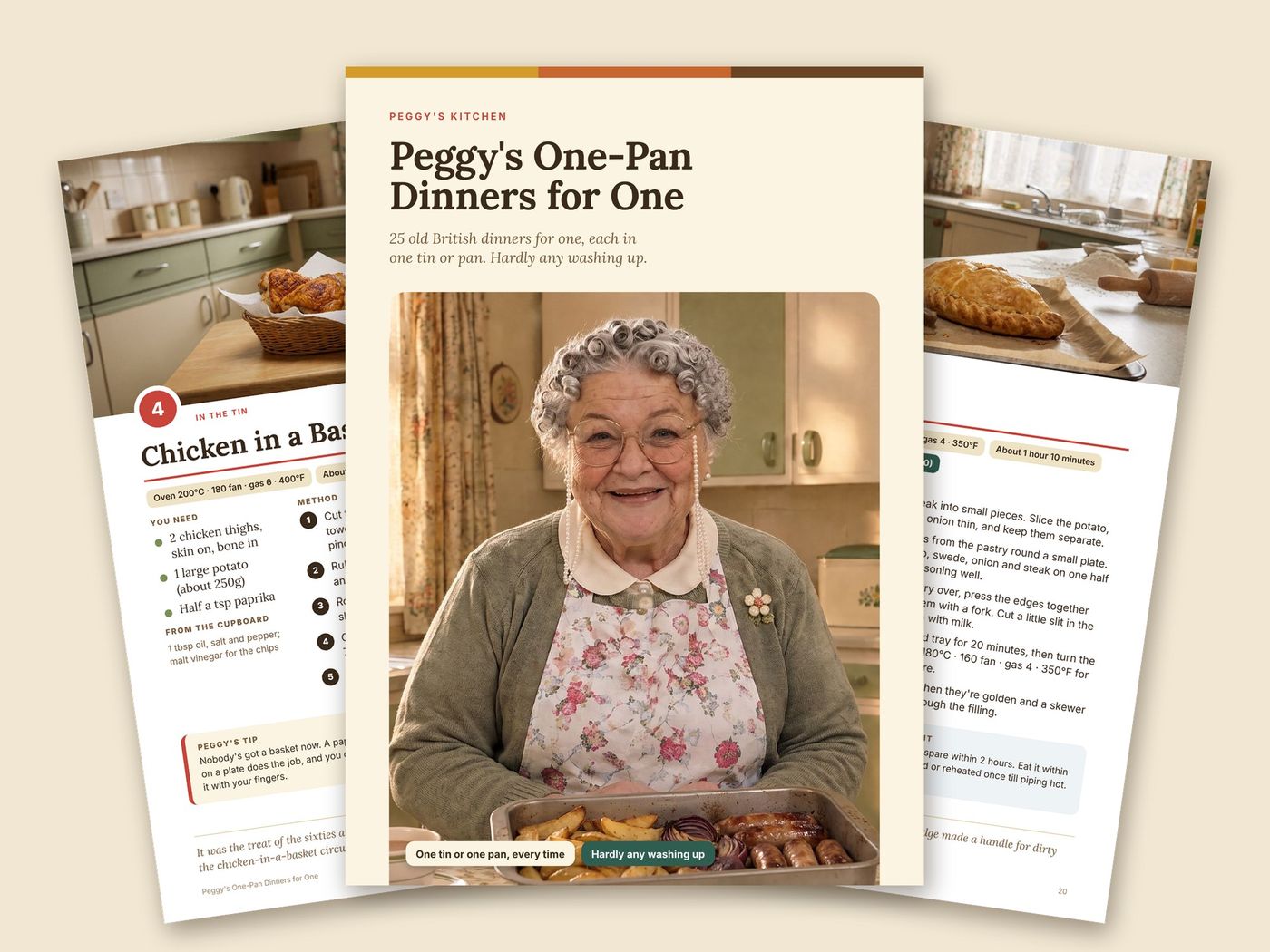 Pages from Peggy's One-Pan Dinners for One