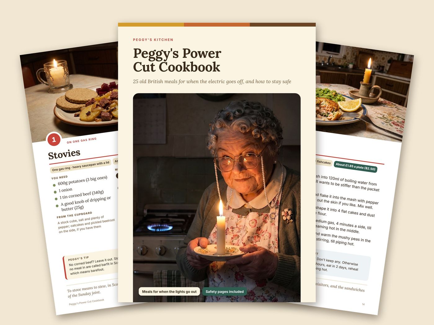 Pages from Peggy's Power Cut Cookbook